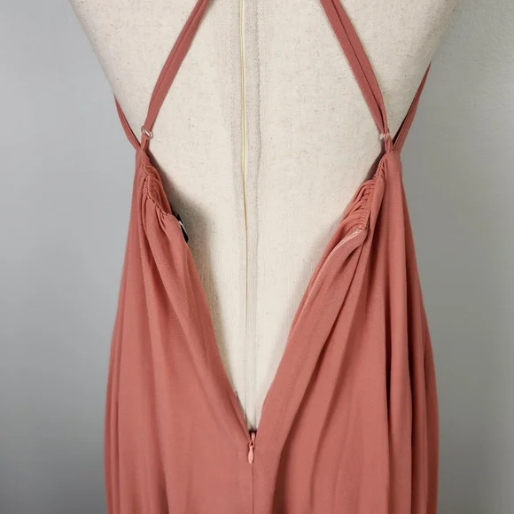 EUC Lulu's Mythical Kind of‎ Love Rusty Rose Chiffon Maxi Dress Gown (S) #0559 - Picture 6 of 11